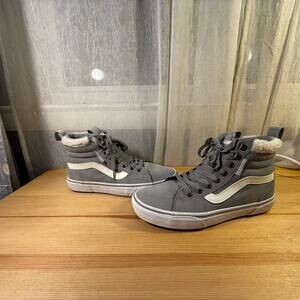 Vans Sk8-Hi MTE Gray Suede Sherpa Lined High Top Sneakers Women’s 8